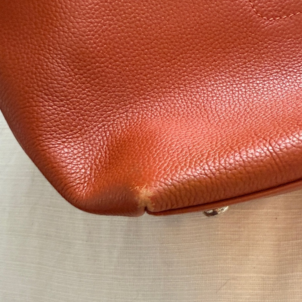 Elegant Brown Leather Longchamp Tote Bag - Picture 8 of 10